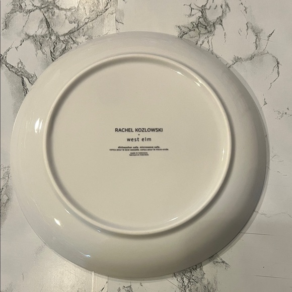 SET OF 2 West Elm Rachel Kozlowski Owl Design Ceramic Plate - Blue and Brown - Picture 2 of 2